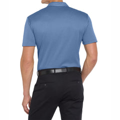 Men's Short Sleeve Heathered Moisture-Wicking Silk Touch Performance Polo Shirt