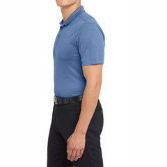 Men's Short Sleeve Heathered Moisture-Wicking Silk Touch Performance Polo Shirt