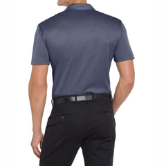 Men's Short Sleeve Heathered Moisture-Wicking Silk Touch Performance Polo Shirt