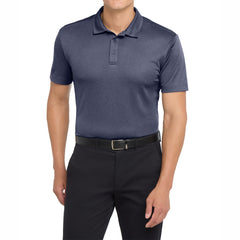 Men's Short Sleeve Heathered Moisture-Wicking Silk Touch Performance Polo Shirt