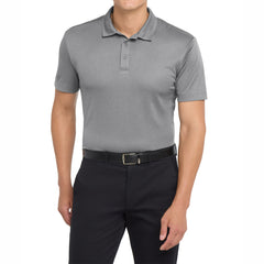 Men's Short Sleeve Heathered Moisture-Wicking Silk Touch Performance Polo Shirt