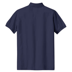 Women's Short Sleeve Heavyweight Cotton Soft Pique Polo T-shirt Navy