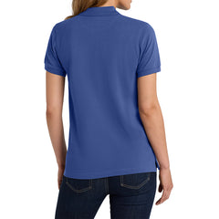 Women's Short Sleeve Heavyweight Cotton Soft Pique Polo T-shirt Royal