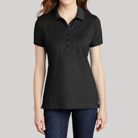 Women's Casual Short Sleeve Stretch Pique Moisture-Wicking Polo Shirt