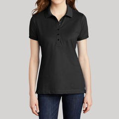 Women's Casual Short Sleeve Stretch Pique Moisture-Wicking Polo Shirt
