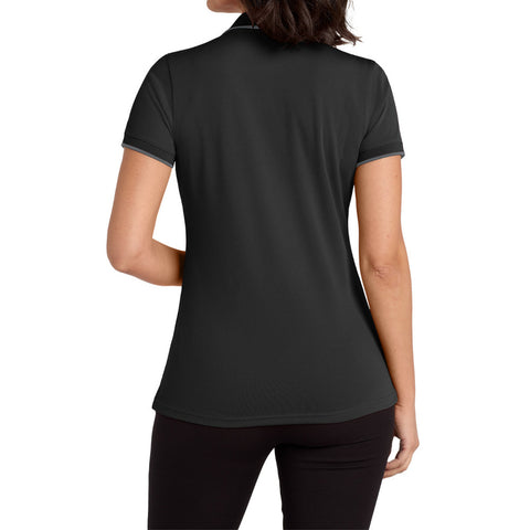 Women's Dry Zone UV Micro-Mesh Tipped Polo-Deep Black/ Graphite