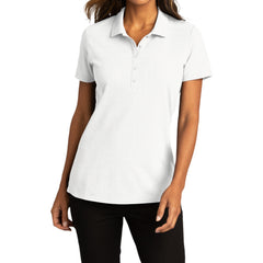 Womens Short Sleeve Easy Care SuperPro React Polo Shirt-White