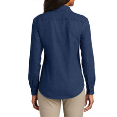 Yellow Rooster Women's Open Collar Relaxed Look Value Denim Long Sleeve Shirt