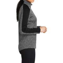 PosiCharge Electric Heather Colorblock 1/4-Zip Pullover- Grey-Black Electric-Black