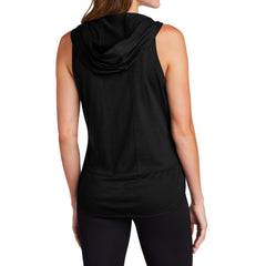 Women's PosiCharge Tri-Blend Wicking Draft Hoodie Tank - Black/ Black Triad Solid