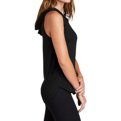 Women's PosiCharge Tri-Blend Wicking Draft Hoodie Tank - Black/ Black Triad Solid