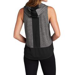 Women's PosiCharge Tri-Blend Wicking Draft Hoodie Tank - Black/ Dark Grey Heather