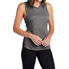 Women's PosiCharge Tri-Blend Wicking Draft Hoodie Tank - Black/ Dark Grey Heather