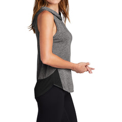 Women's PosiCharge Tri-Blend Wicking Draft Hoodie Tank - Black/ Dark Grey Heather