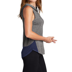 Women's PosiCharge Tri-Blend Wicking Draft Hoodie Tank - True Navy/ Dark Grey Heather