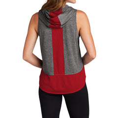 Women's PosiCharge Tri-Blend Wicking Draft Hoodie Tank - True Red/ Dark Grey Heather