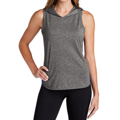 Women's PosiCharge Tri-Blend Wicking Draft Hoodie Tank - True Royal/ Dark Grey Heather