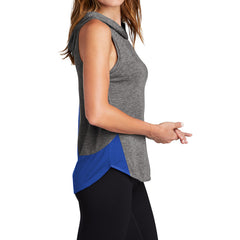 Women's PosiCharge Tri-Blend Wicking Draft Hoodie Tank - True Royal/ Dark Grey Heather