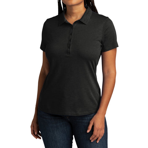 Women's PosiCharge Strive Polo Moisture-Wicking Soft Slub Cotton-Poly Blend 5-Button Placket