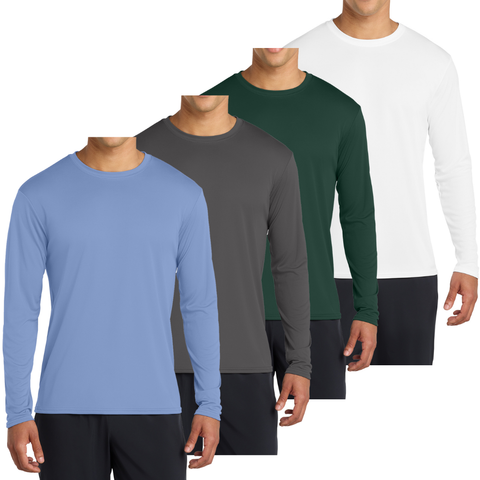4-Pack Long Sleeve Quick-Dry Moisture Wicking Sun Protection T-shirts