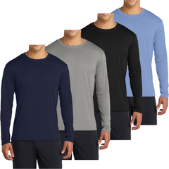 4-Pack Long Sleeve Quick-Dry Moisture Wicking Sun Protection T-shirts