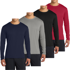 4-Pack Long Sleeve Quick-Dry Moisture Wicking Sun Protection T-shirts