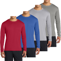 4-Pack Long Sleeve Quick-Dry Moisture Wicking Sun Protection T-shirts
