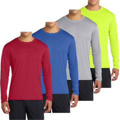 4-Pack Long Sleeve Quick-Dry Moisture Wicking Sun Protection T-shirts