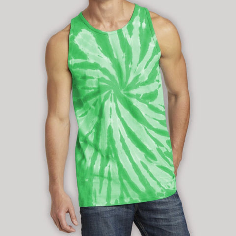 Mens Cotton Tank Top Tie-Dye Sleeveless Shirt for Sports, Gym, Fitness Multi Color