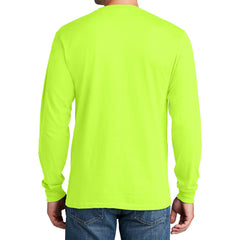 Men's Long Sleeve Core Cotton Tee - S. Green - Back