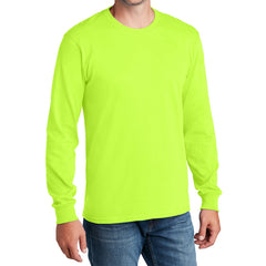 Men's Long Sleeve Core Cotton Tee - S. Green - Front