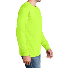 Men's Long Sleeve Core Cotton Tee - S. Green - Side