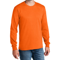 Men's Long Sleeve Core Cotton Tee - S. Orange - Front