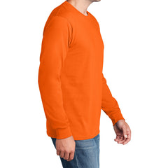 Men's Long Sleeve Core Cotton Tee - S. Orange - Back