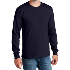 Men's Long Sleeve Core Cotton Tee - True Navy - Front