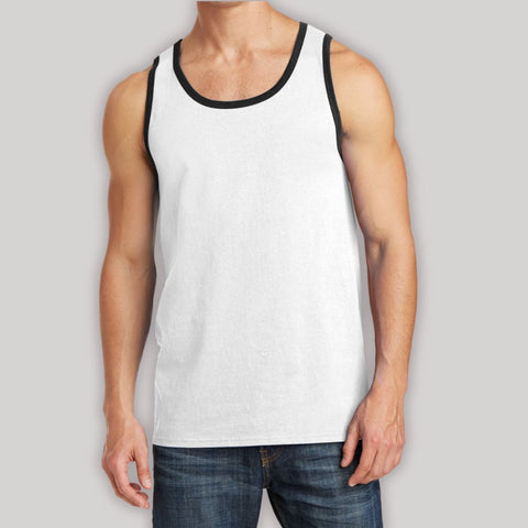 Mens Solid Cotton Tank Top Sleeveless Tee Shirt for Sports, Gym, Fitness, Beach