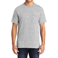 Men's 50/50 Cotton/Poly Tall Core Blend Pocket T-Shirt - Ash