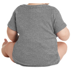 Infant Short Sleeve Baby Rib Bodysuit-Granite Heather