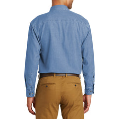 Men's Soft Cotton Long Sleeve Value Denim Shirt with Pocket