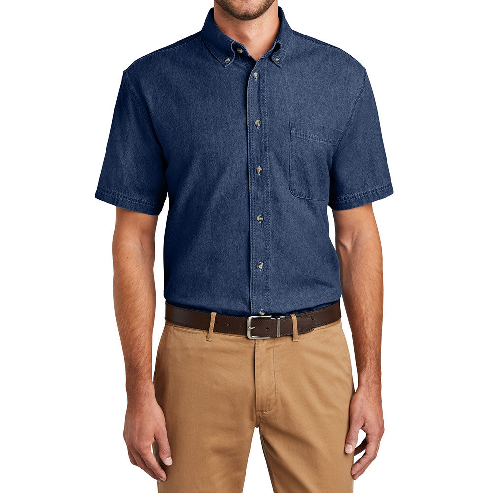 Yellow Rooster Men's Value Soft & Comfortable Cotton Short Sleeve Denim Shirt