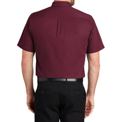 Men's Short Sleeve Super Pro Twill Shirt - Burgundy