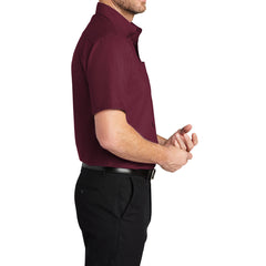 Men's Short Sleeve Super Pro Twill Shirt - Burgundy