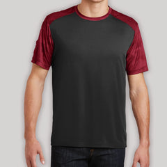 Men's Camo Hex Colorblock moisture Wicking Athletic Training Running Short Sleeve T Shirt for Men