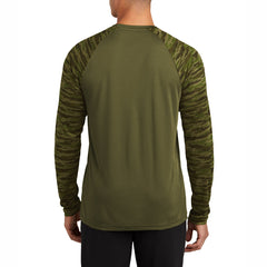 Men's Drift Camo Colorblock Long Sleeve Tee - Stylish and Comfortable