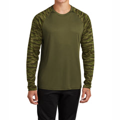 Men's Drift Camo Colorblock Long Sleeve Tee - Stylish and Comfortable