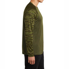 Men's Drift Camo Colorblock Long Sleeve Tee - Stylish and Comfortable