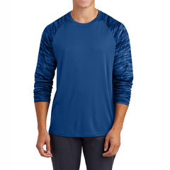 Men's Drift Camo Colorblock Long Sleeve Tee - Stylish and Comfortable