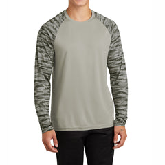 Men's Drift Camo Colorblock Long Sleeve Tee - Stylish and Comfortable