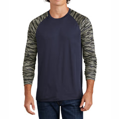 Men's Drift Camo Colorblock Long Sleeve Tee - Stylish and Comfortable