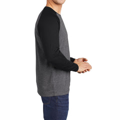 Men's Tri-Blend Long Sleeve Wicking Raglan Tee for Active Comfort